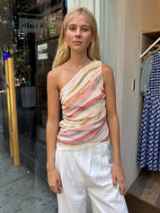 Stinson Asym Top in Sandy Stripe