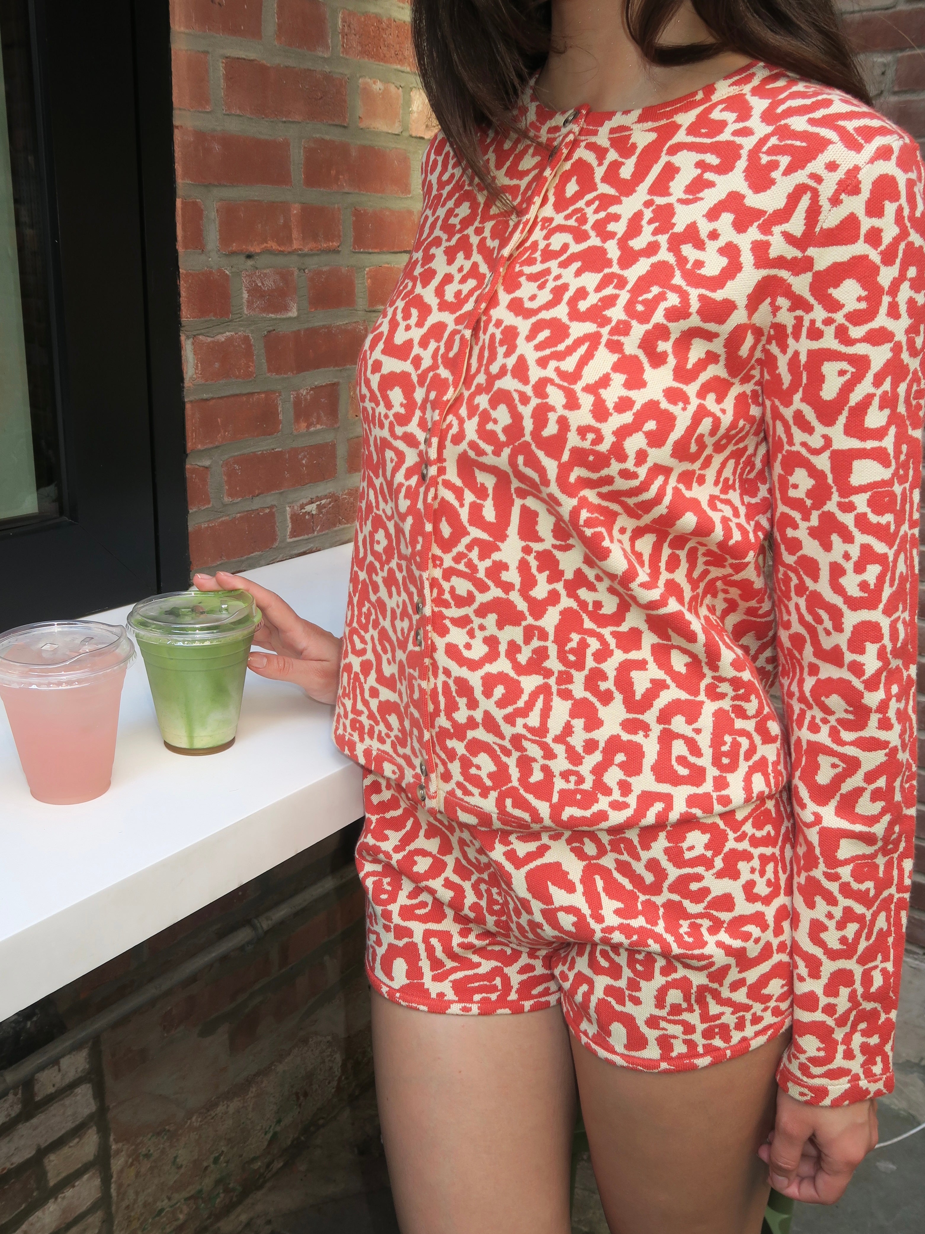 Lexi Cardigan in Red Leopard
