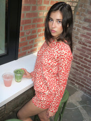 Lexi Cardigan in Red Leopard