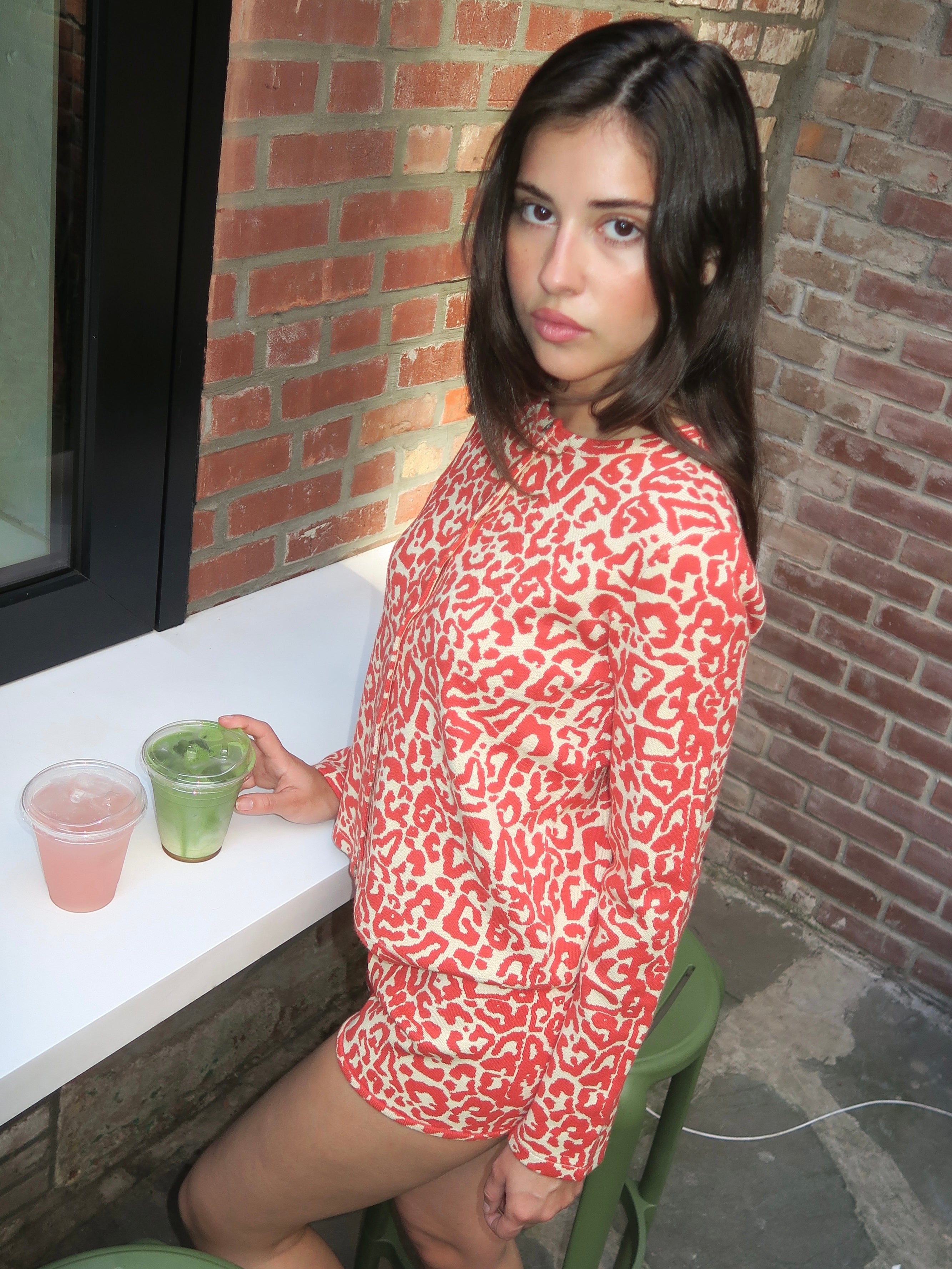 Lexi Cardigan in Red Leopard