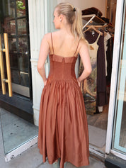 Ovina Dress in Spice Brown