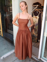 Ovina Dress in Spice Brown