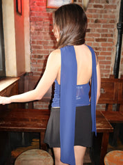 Isadora Top & Scarf in Navy