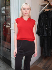 Annie Vest in Red Cashmere