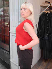Annie Vest in Red Cashmere