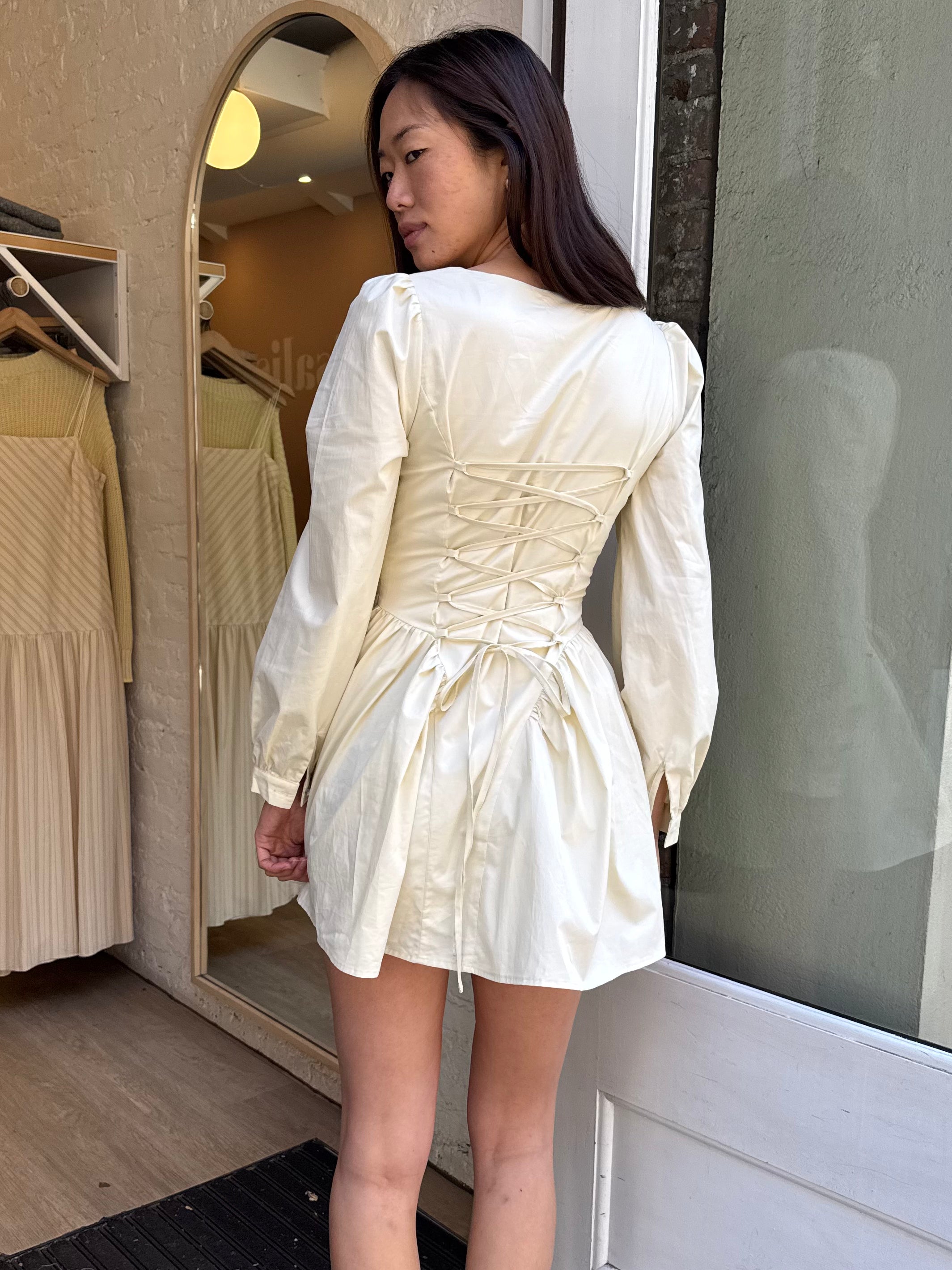 Janet Mini Dress in Cream