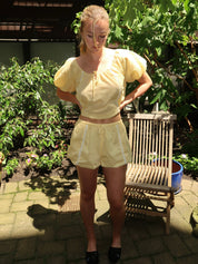 Maura Lace Trim Short in Butter