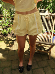 Maura Lace Trim Short in Butter