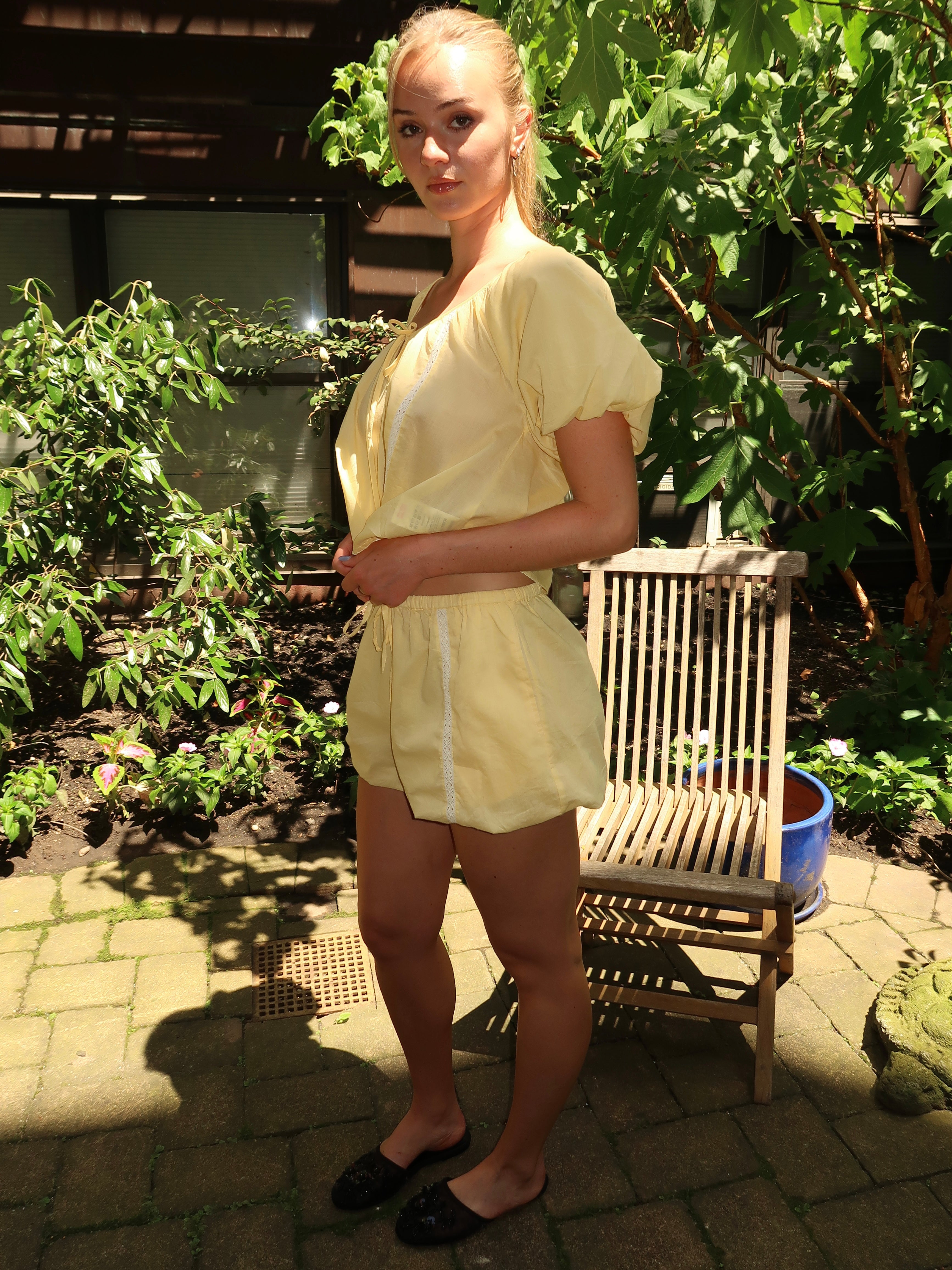 Maura Lace Trim Short in Butter