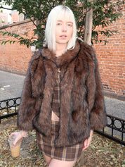 Lucienne Faux Fur Topper in Espresso
