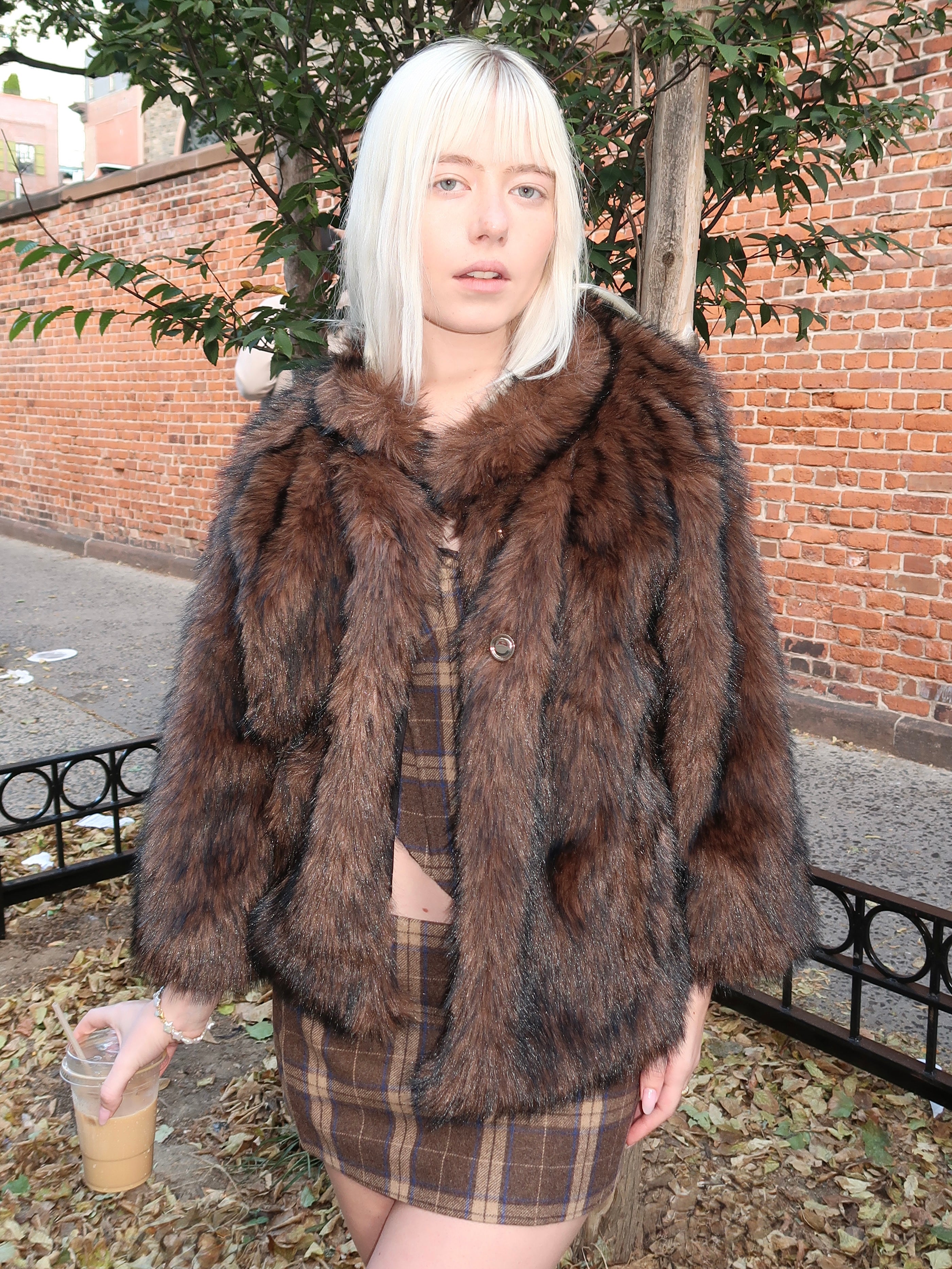 Lucienne Faux Fur Topper in Espresso