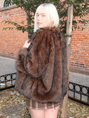 Lucienne Faux Fur Topper in Espresso