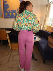 Washed Twill Boot Cut Pants