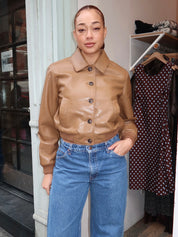 Lola Bomber in Pale Toffee