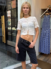 Inez Ruffle Top in Cream Chiffon