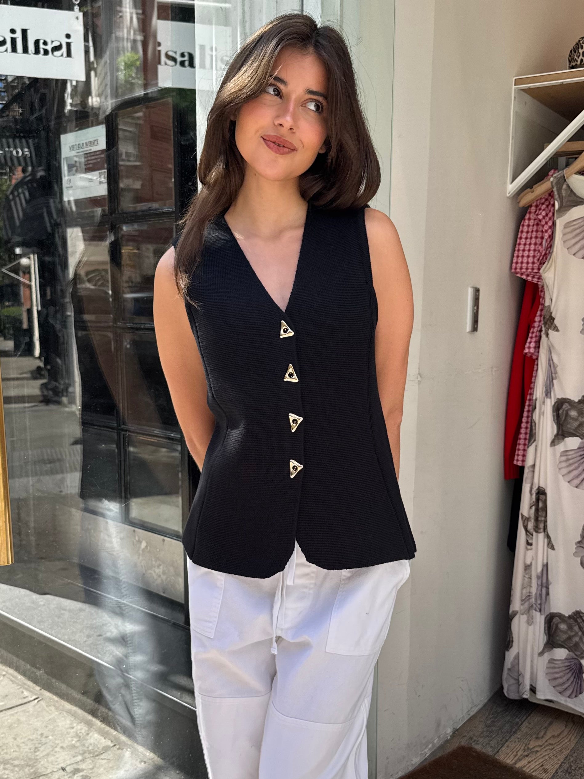 Jayce Sweater Vest in Black