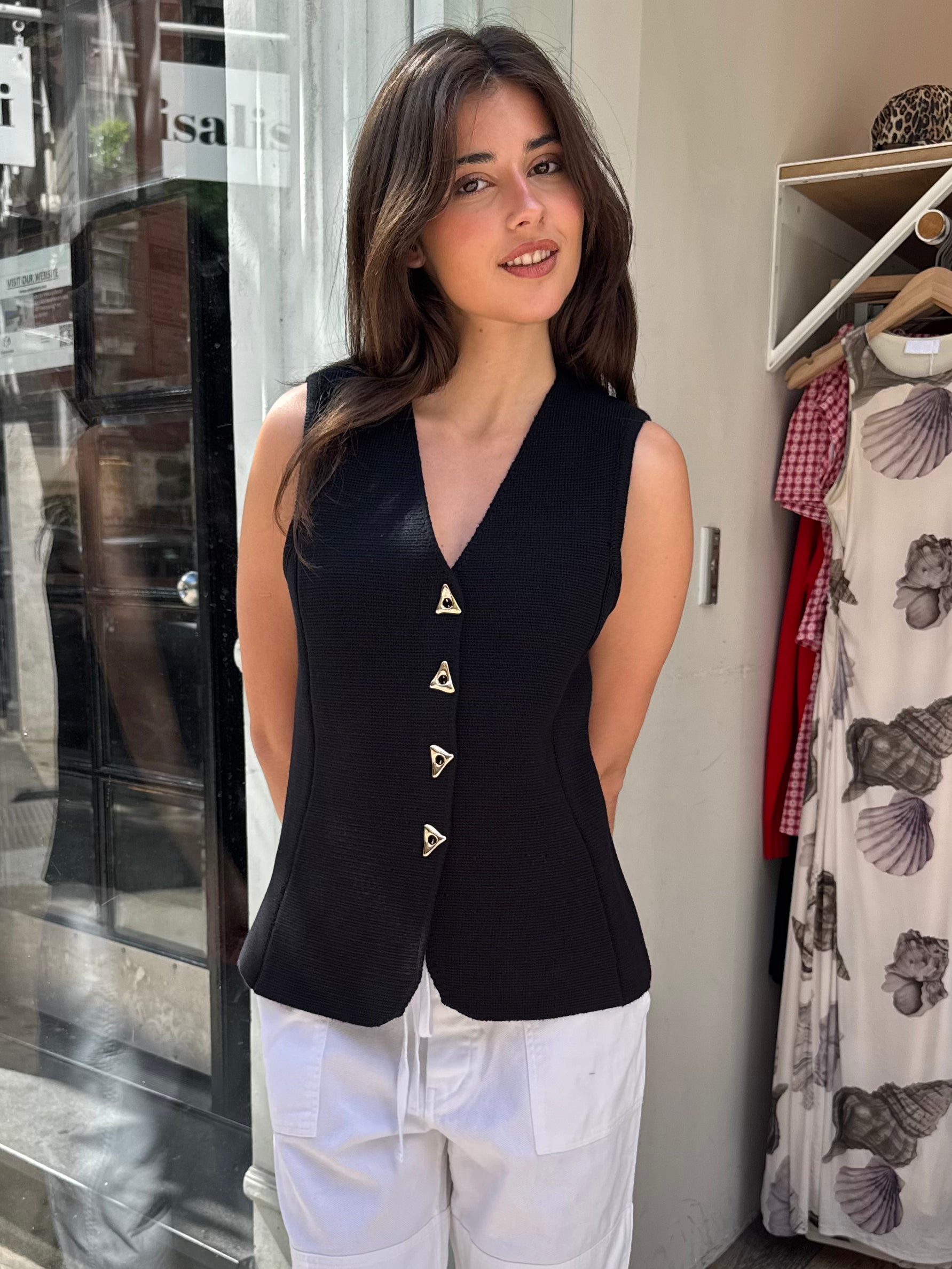 Jayce Sweater Vest in Black