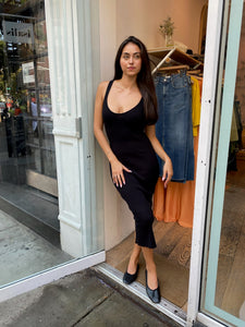 Maize Knit Bodycon Dress in Black