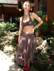 Parker Sash Skirt in Dark Brown