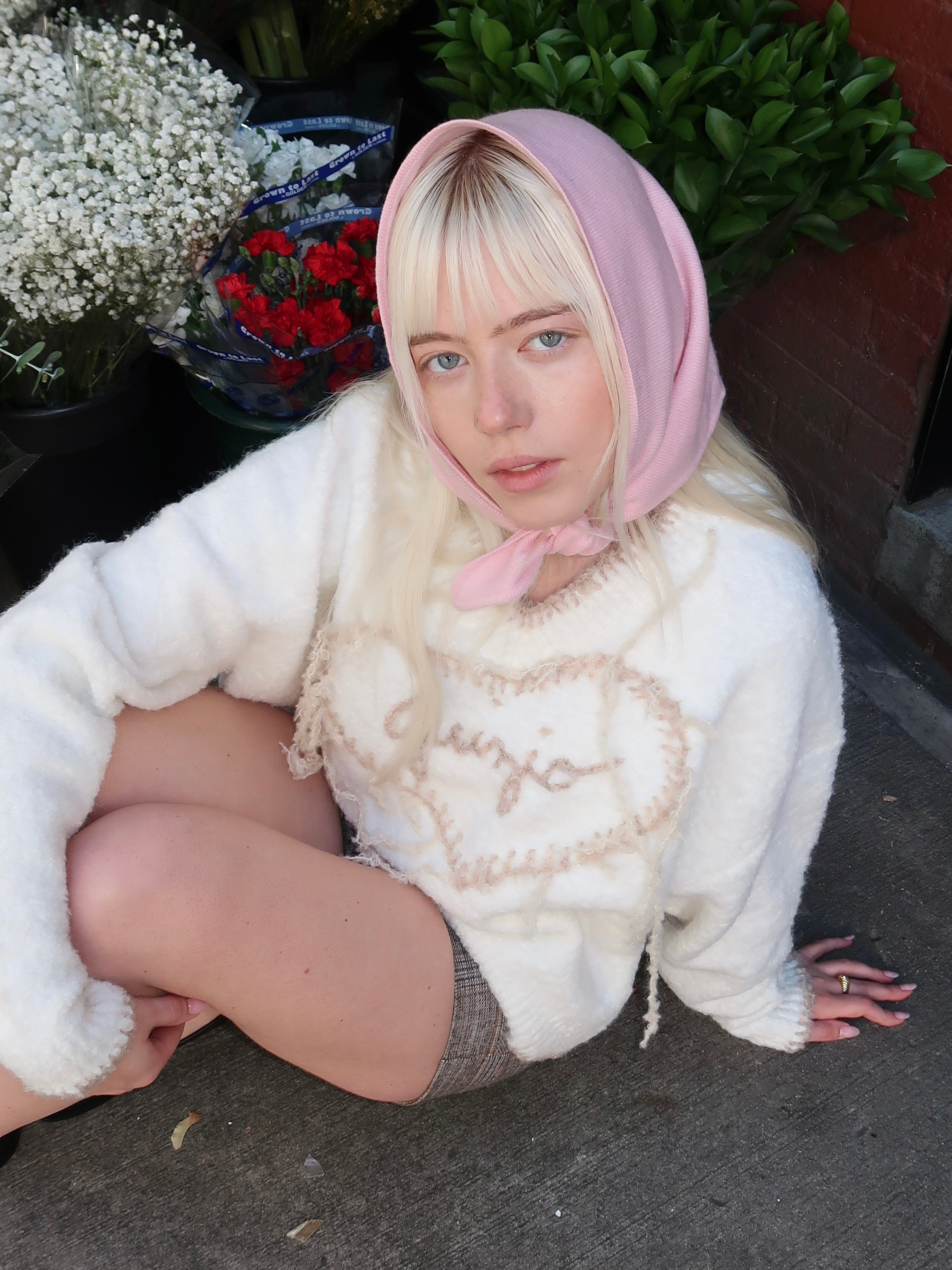 Guizio Heart Sweater in White