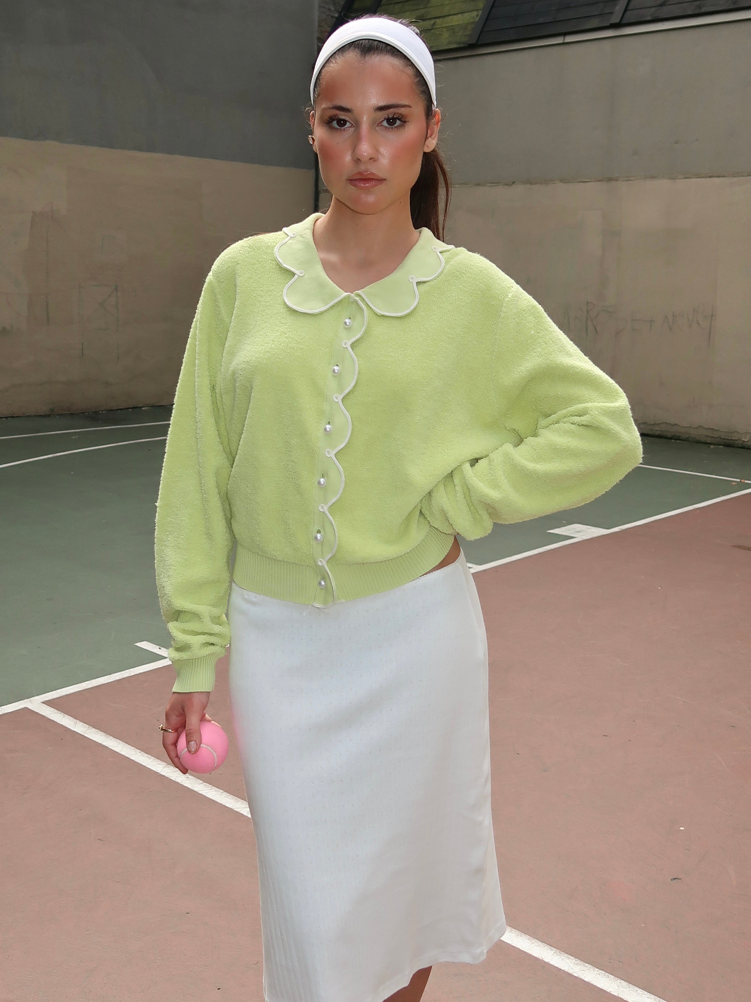 Cupcake Cardigan in Limeade
