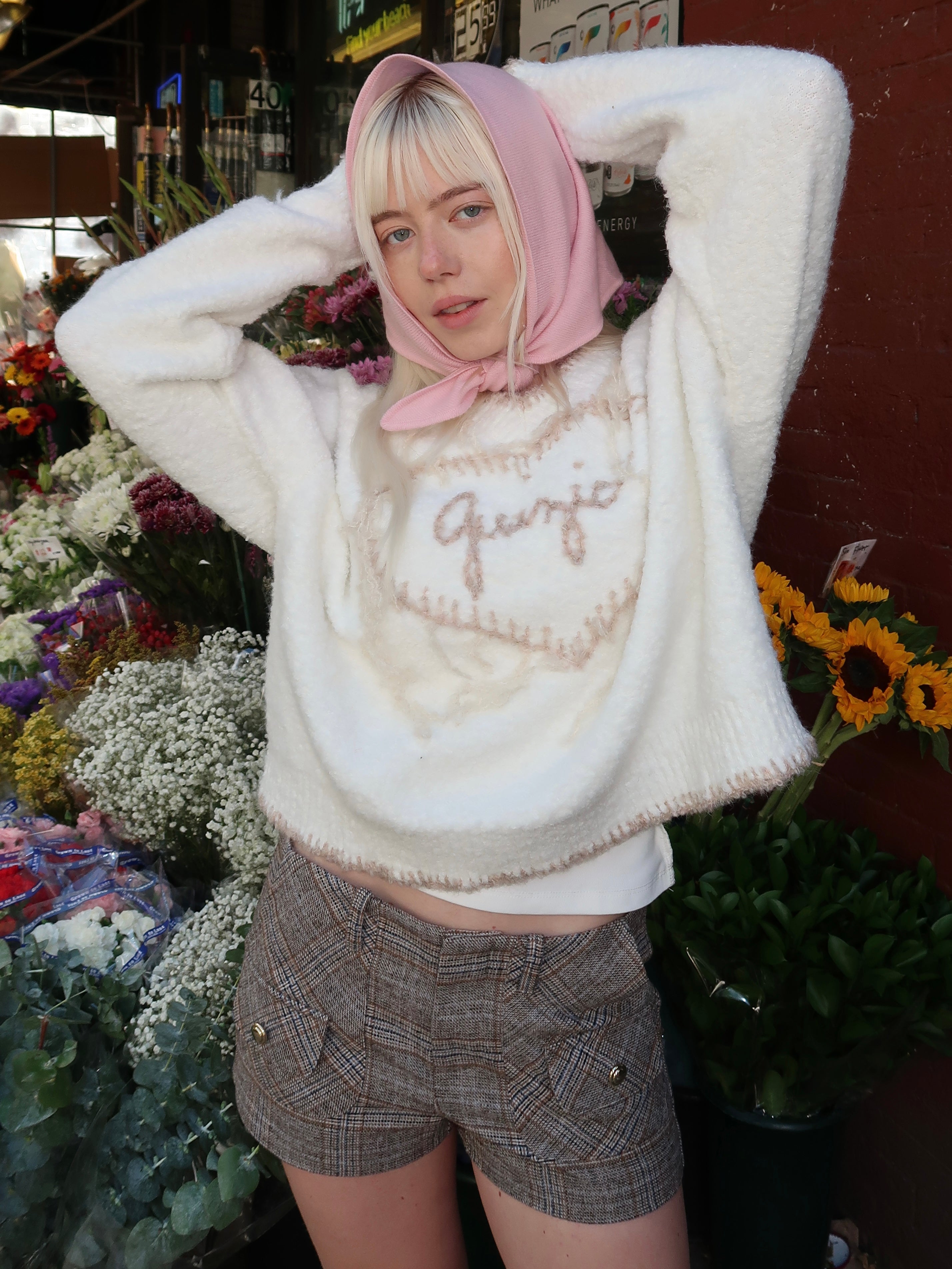 Guizio Heart Sweater in White