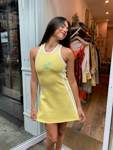 Varsity Dress in Yellow/White