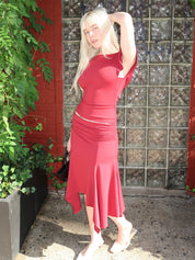 Soffiano Skirt in Bordeaux