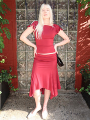 Soffiano Skirt in Bordeaux