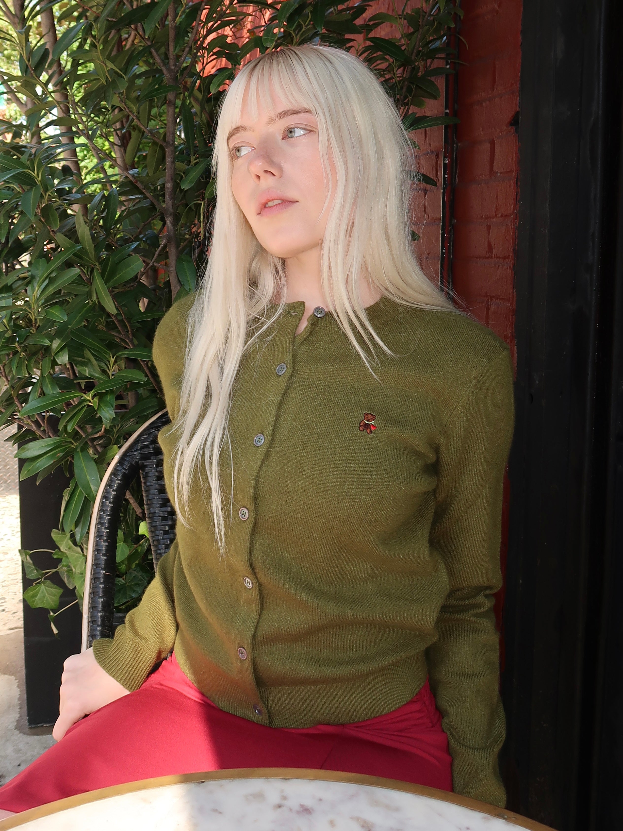 June Relaxed Cardigan in Matcha Green