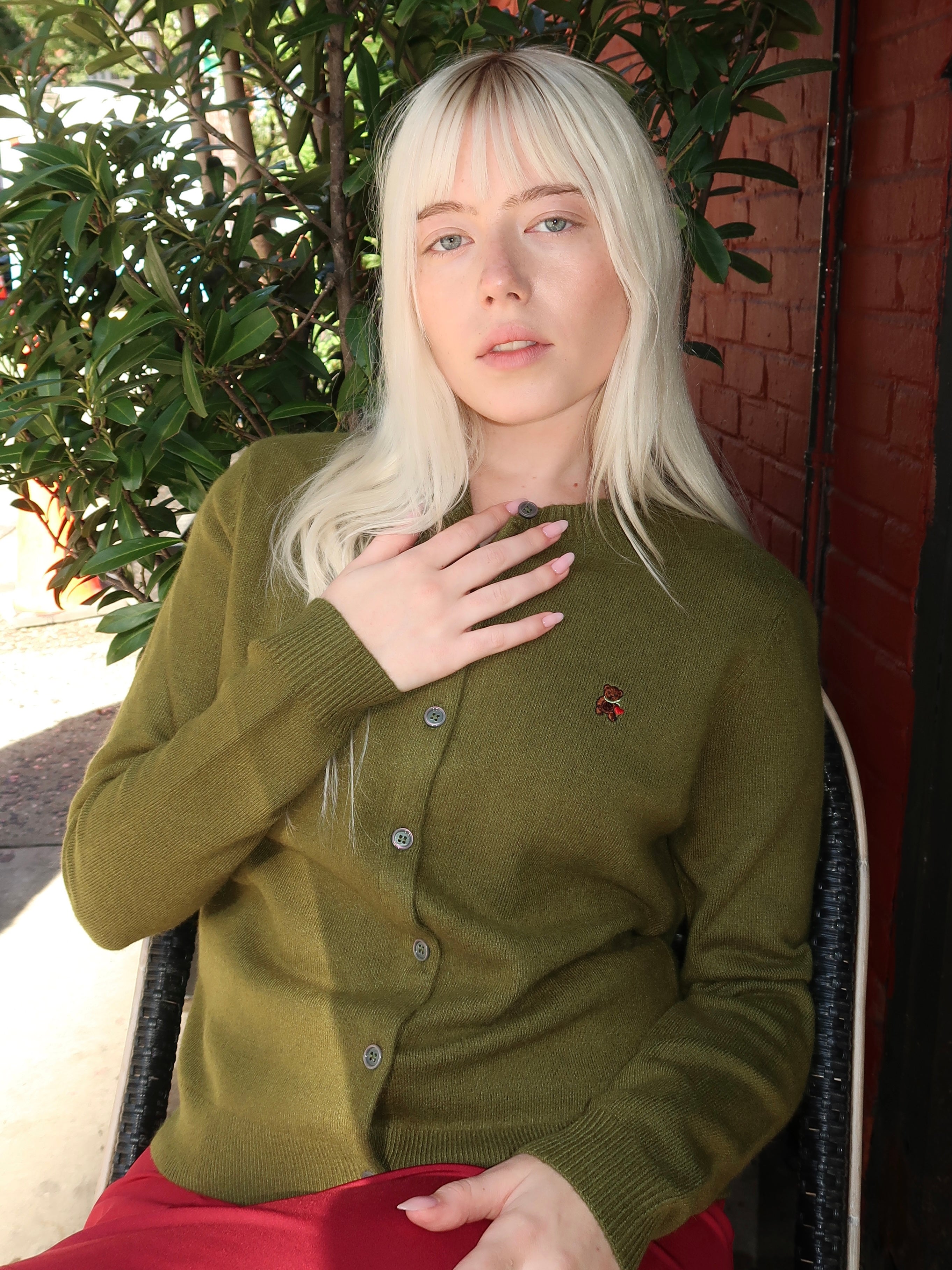 June Relaxed Cardigan in Matcha Green