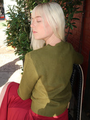 June Relaxed Cardigan in Matcha Green