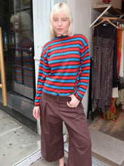 Striped Cotton Cardigan in Multicolor