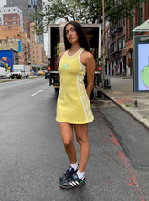 Load image into Gallery viewer, Varsity Dress in Yellow/White
