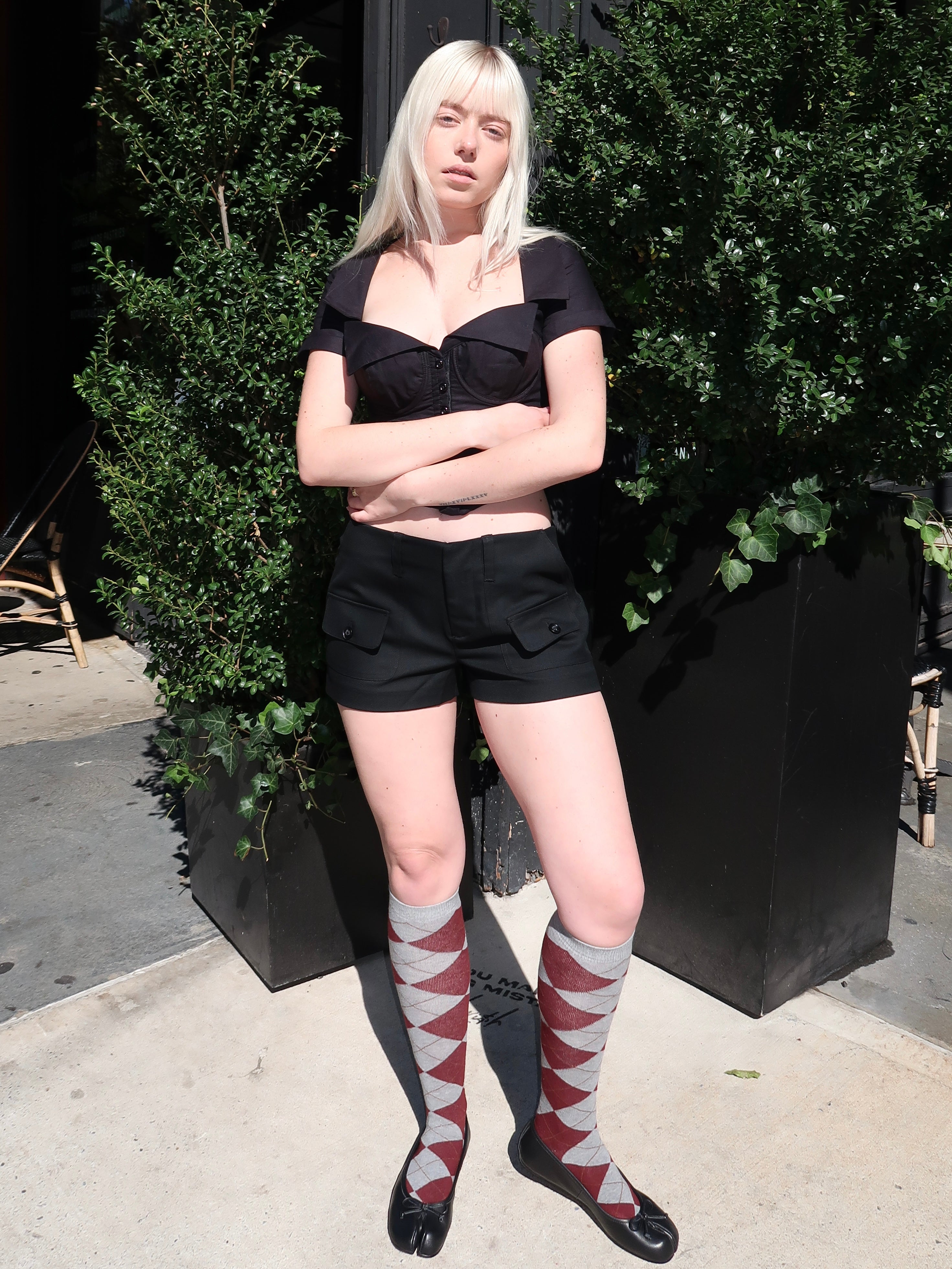 Penelope Patch Pocket Short in Black
