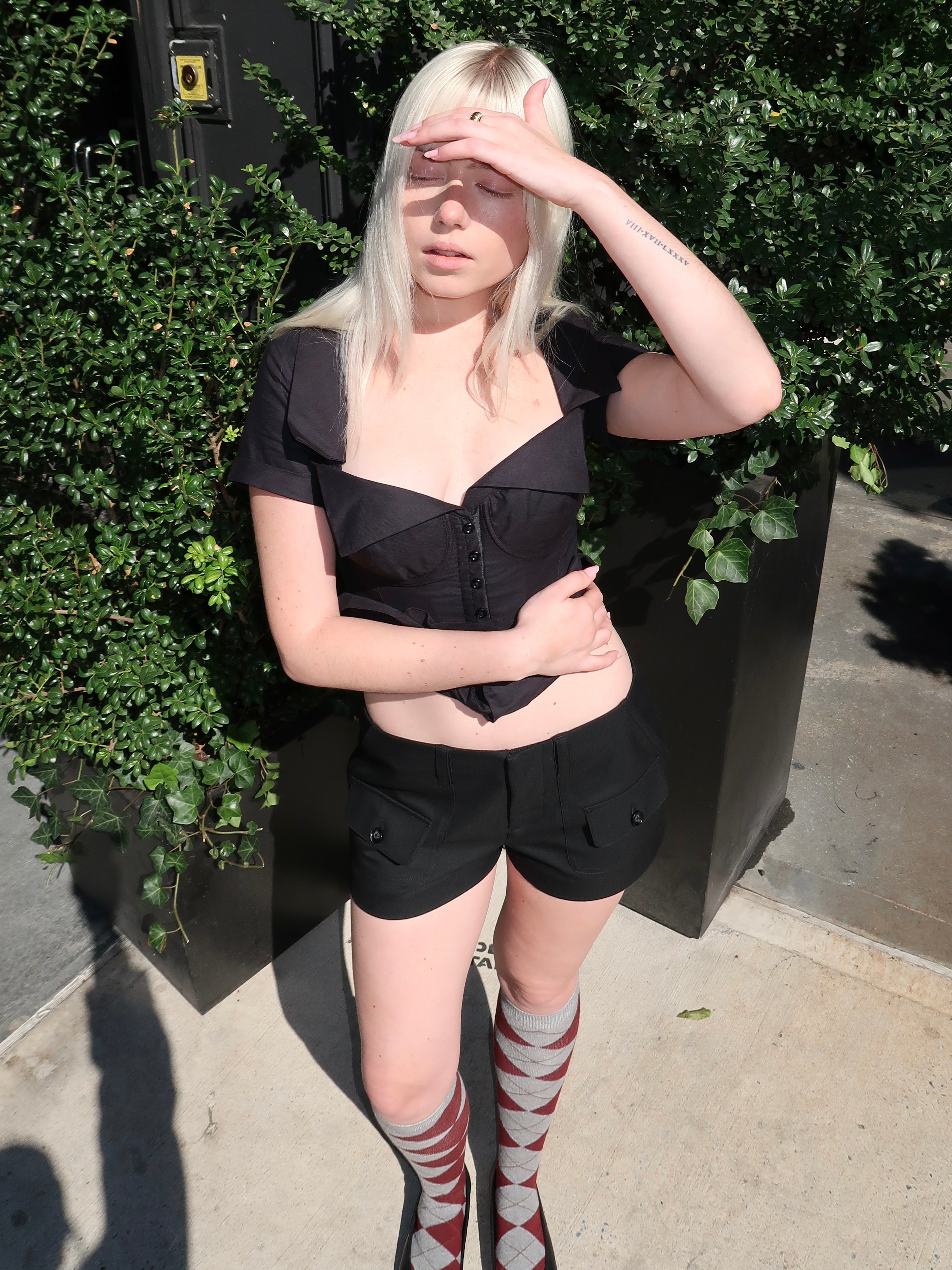 Penelope Patch Pocket Short in Black
