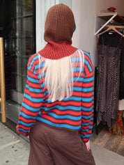 Knitted Balaclava in Dark Brown