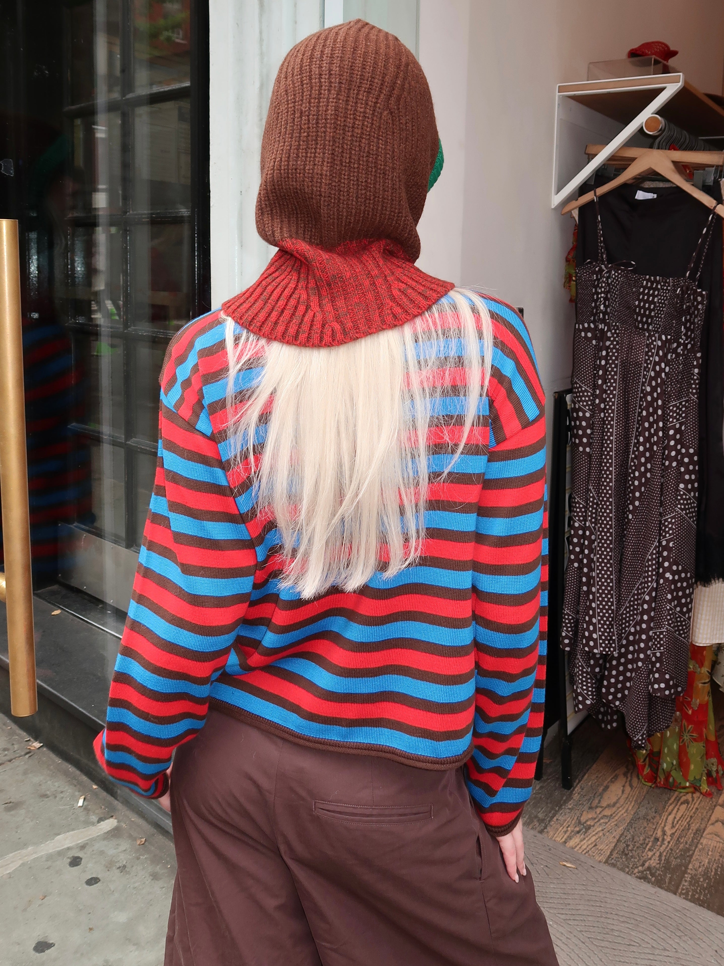 Knitted Balaclava in Dark Brown