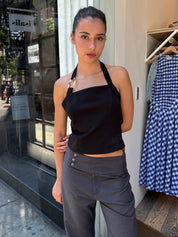 Zara Halter Top in Black