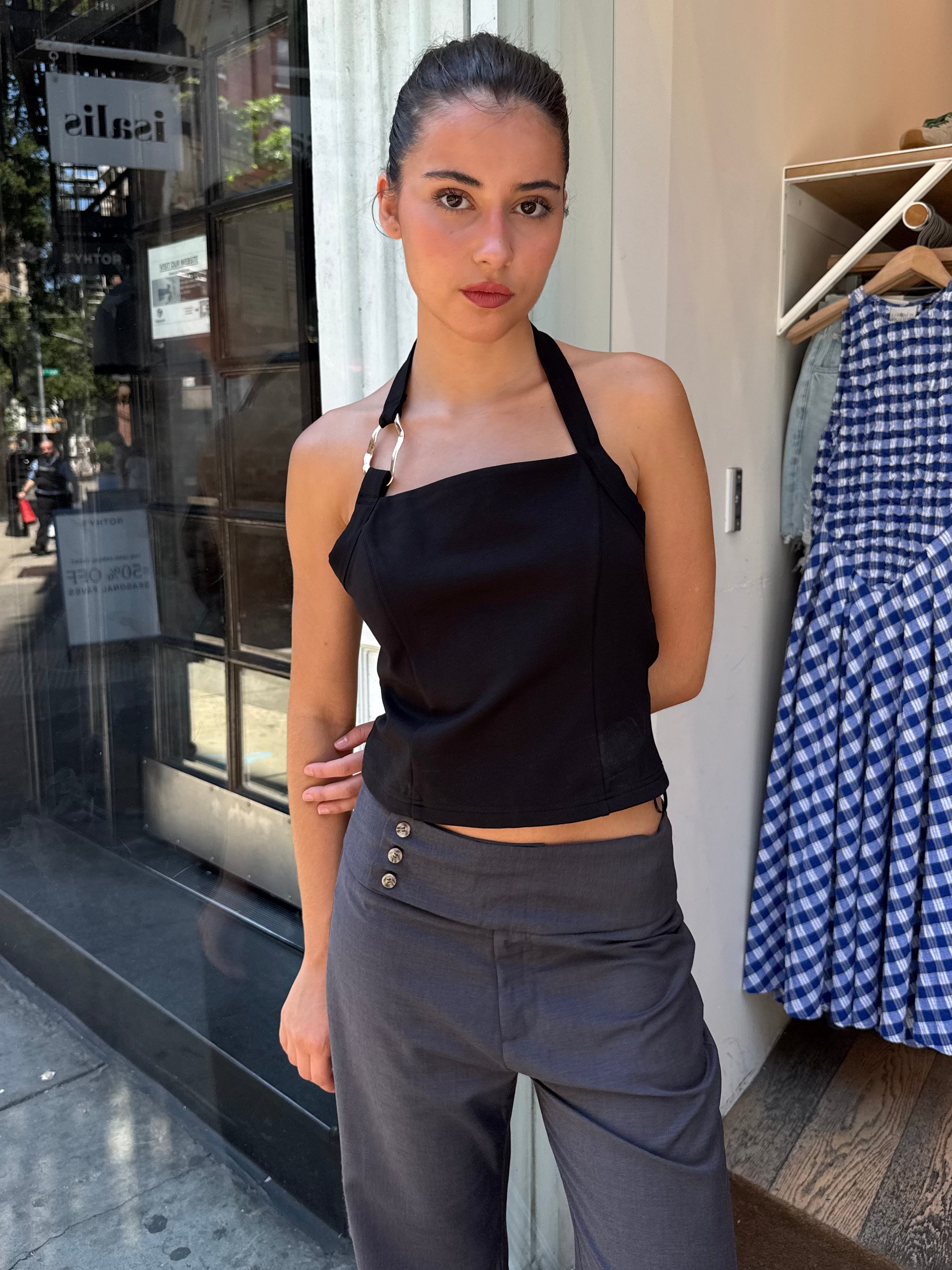 Zara Halter Top in Black