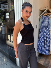 Zara Halter Top in Black