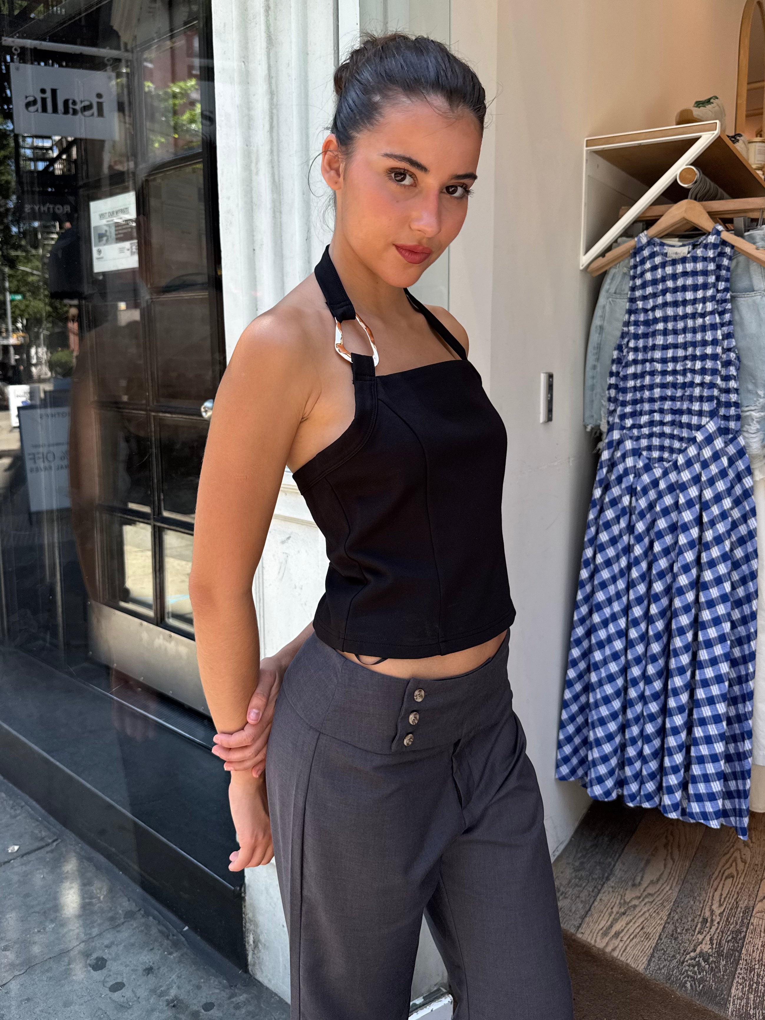 Zara Halter Top in Black