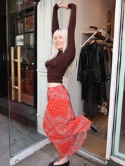 Suki Skirt in Aces Wild Red