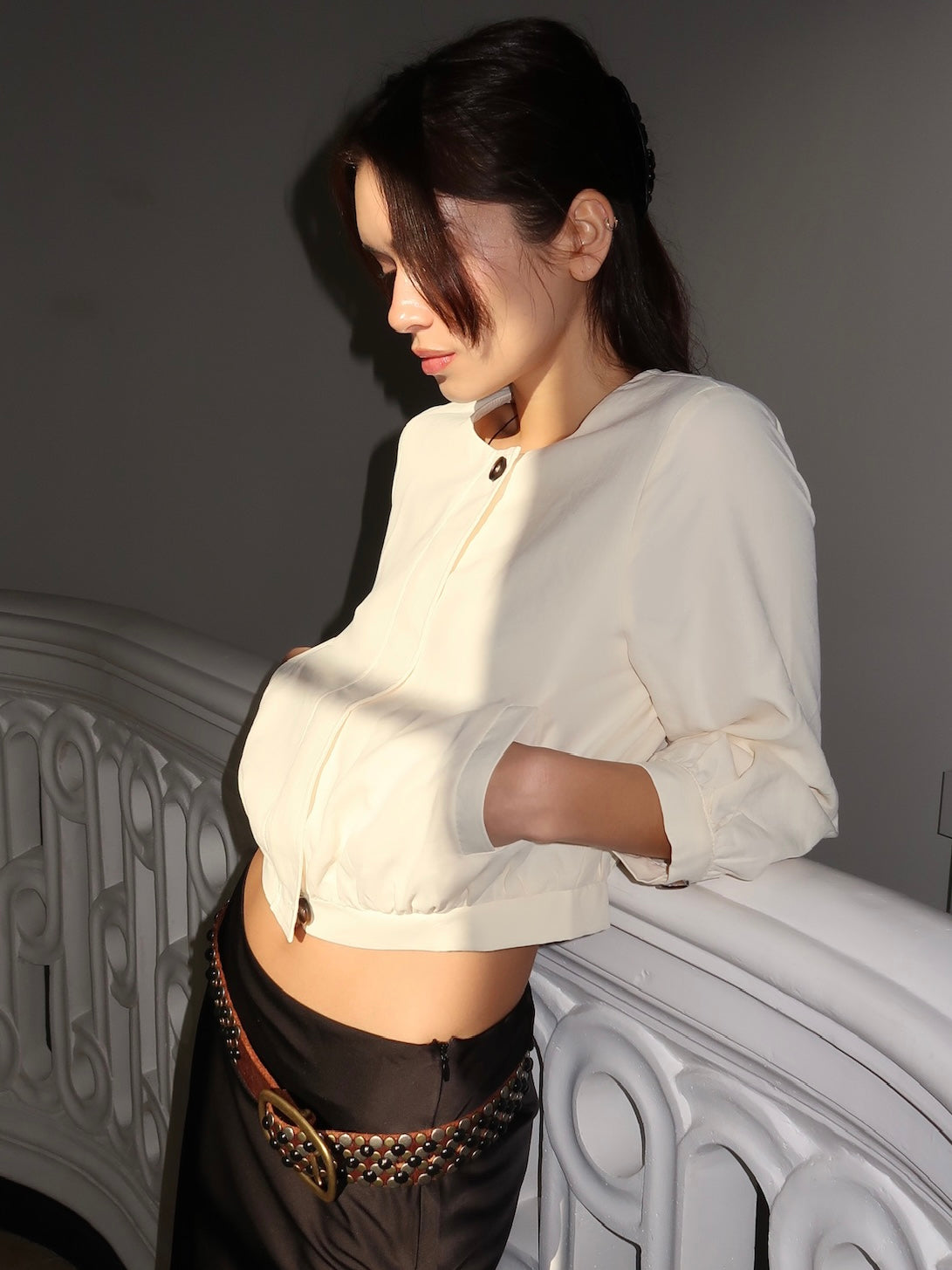 Talula Cropped Jacket in Butter