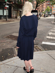 Shortcake Knit Dress in Navy