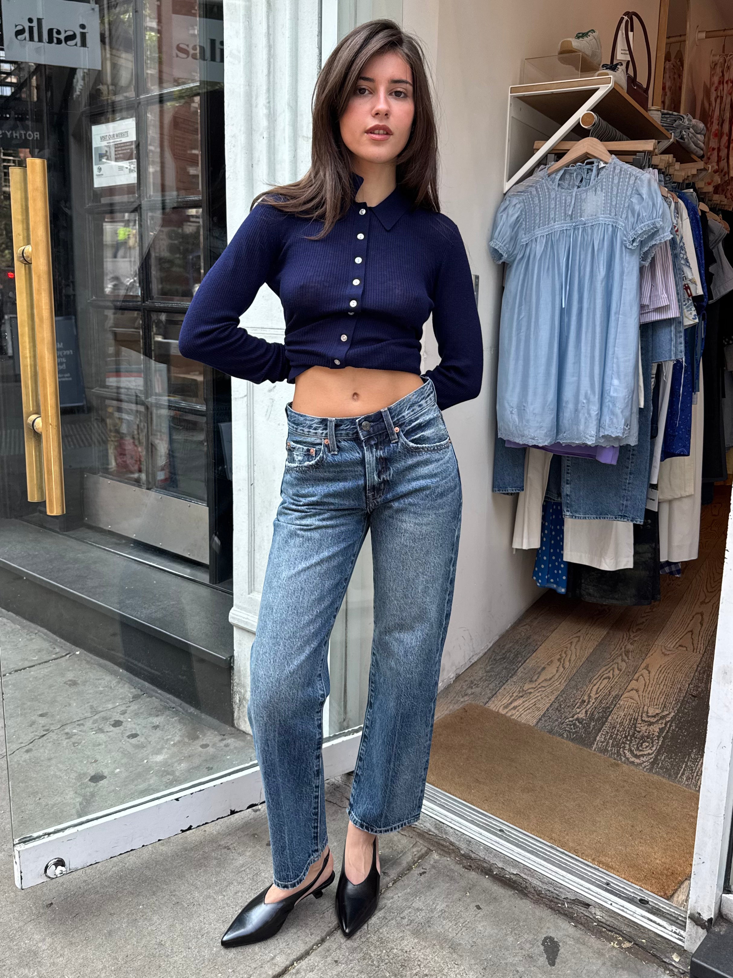 Lexi Mid Rise Bowed Straight in Artisan