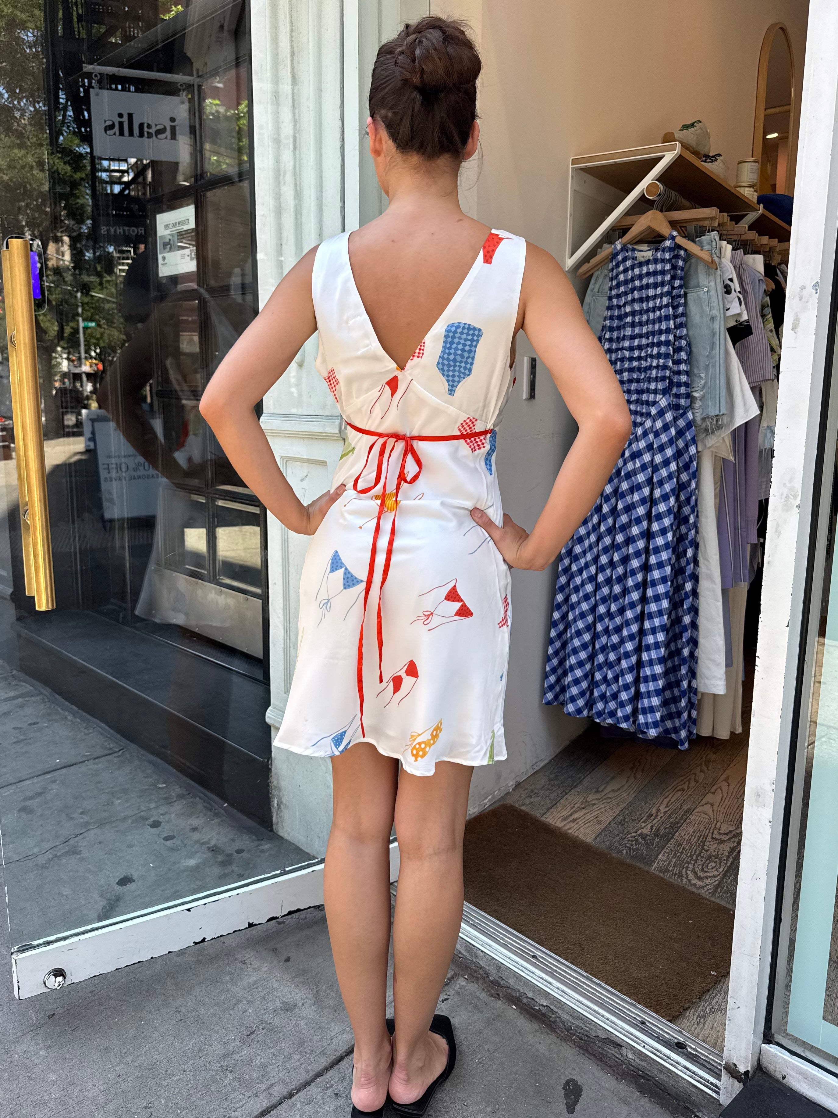 Miami Mini Dress in White Bikini Print