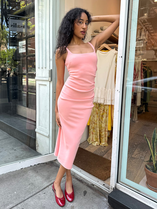 Bec and bridge pink midi dress clearance