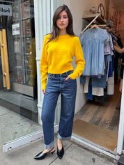 Kacey Mid Rise Cuffed Boyfriend in Cultivate