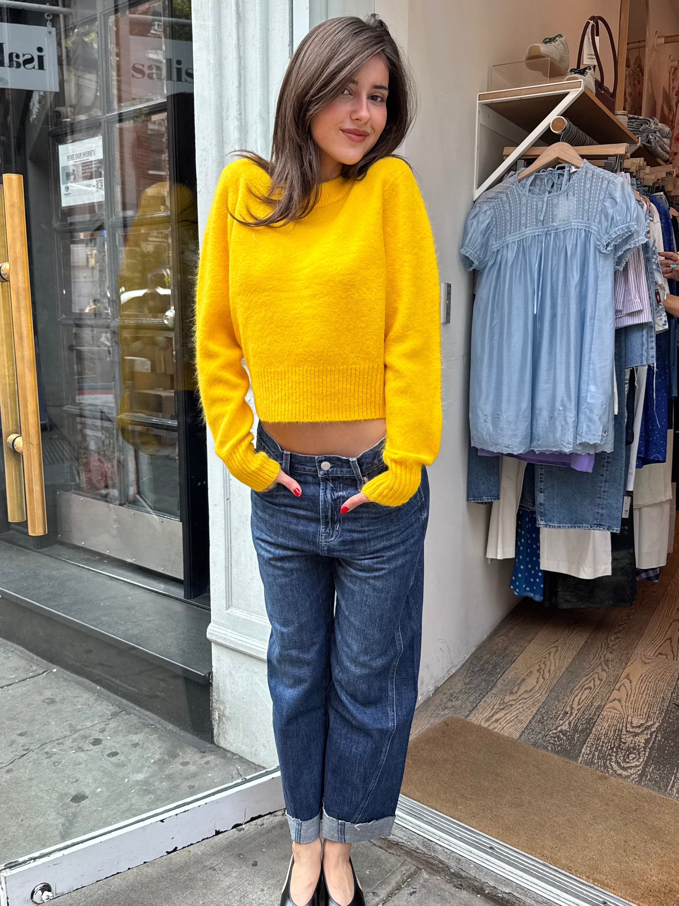 Kacey Mid Rise Cuffed Boyfriend in Cultivate